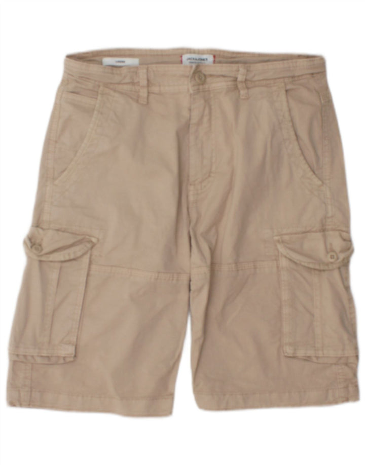 Pantaloncini cargo da uomo Jack & Jones piccoli W29 in cotone beige