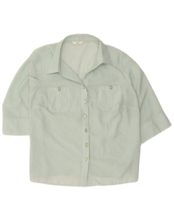 Camicia a maniche corte da donna Marks & Spencer UK 20 2XL poliestere verde