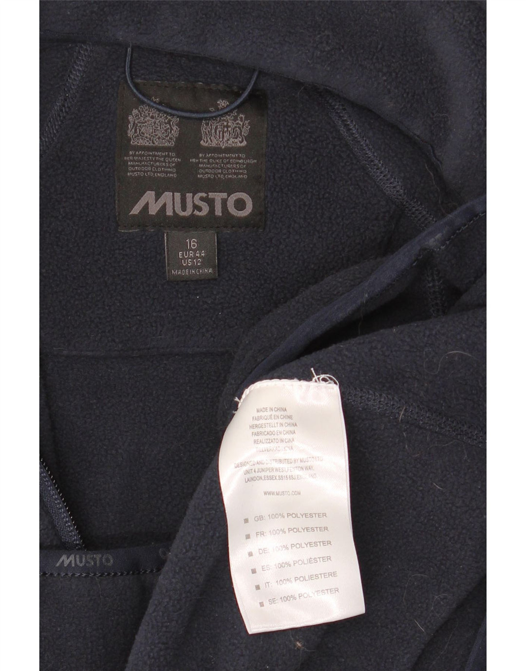 Giacca in pile da donna Musto UK 16 grande poliestere blu navy