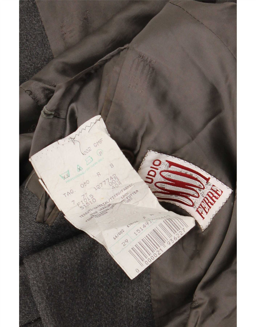 Giacca blazer da uomo a 3 bottoni Ferre IT 50 Large in lana vergine grigia