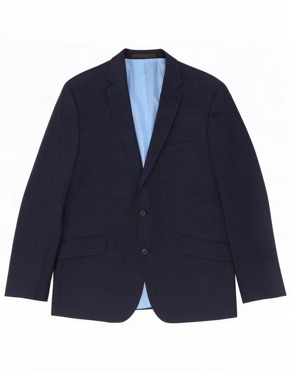 Giacca blazer a 2 bottoni da uomo Marks & Spencer UK 42 Large in lana blu navy