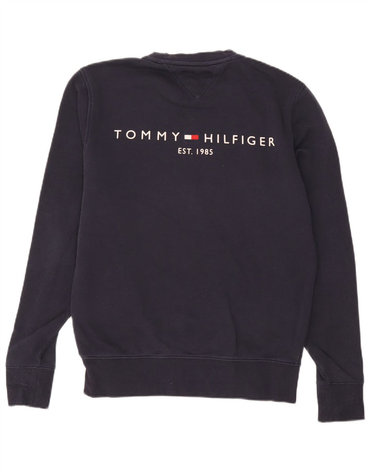 Tommy Hilfiger Uomo Felpa Maglione Medio Blu Navy Cotone