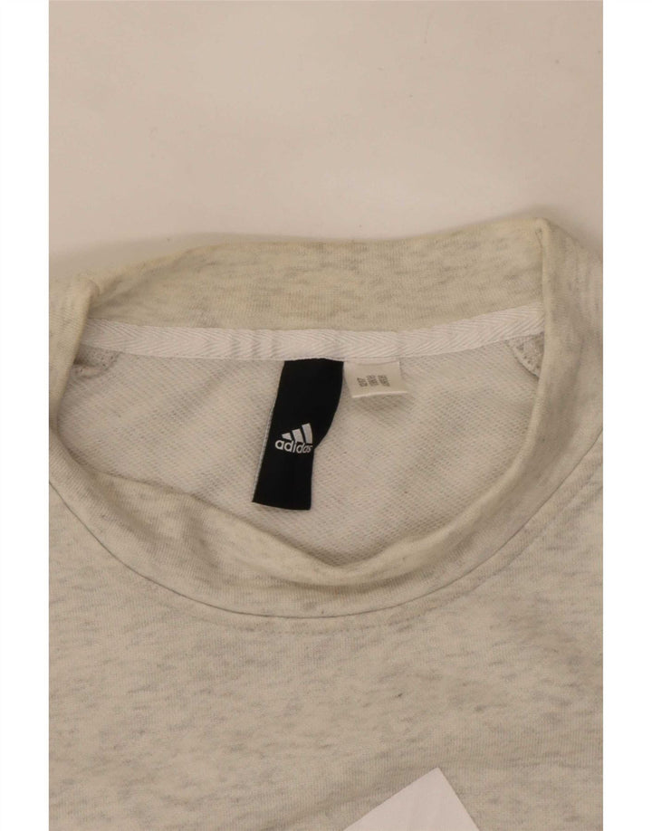 Felpa grafica da donna Adidas Jumper UK 8 Small Grey Flecked