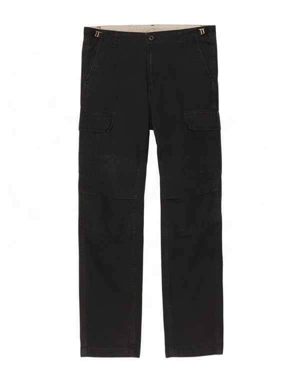 Pantaloni cargo dritti da uomo Carhartt W34 L34 cotone a quadri blu navy