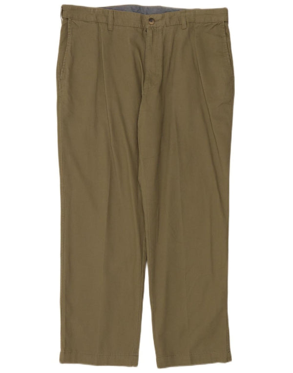 Pantaloni chino dritti da uomo James Pringle W38 L29 cotone kaki