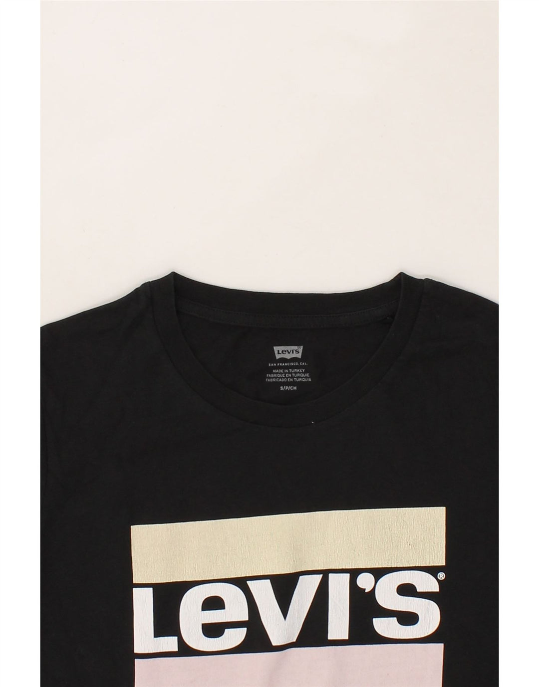 LEVI'S Womens Graphic T-Shirt Top UK 10 Small Black Vintage Levi's and Second-Hand Levi's from Messina Hembry 