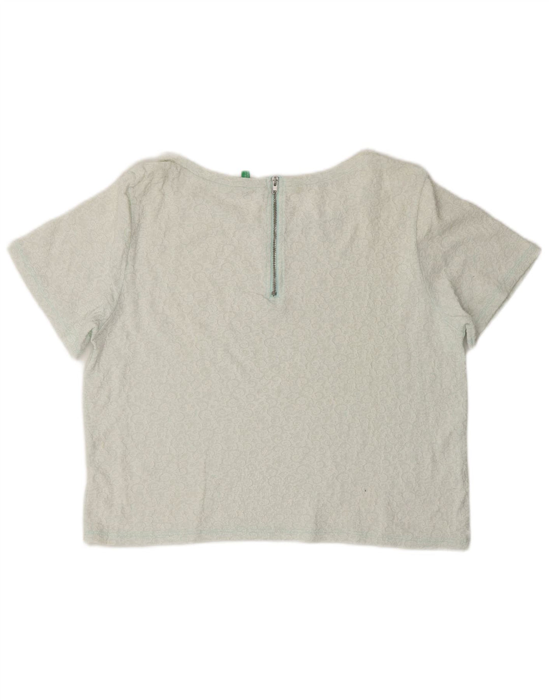 BENETTON Camicetta corta da donna Top UK 14 Medio Bianco