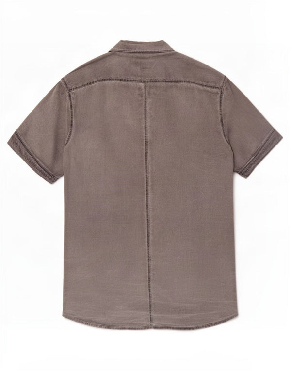 Camicia slim fit a maniche corte da uomo Marlboro Classics XL grigia