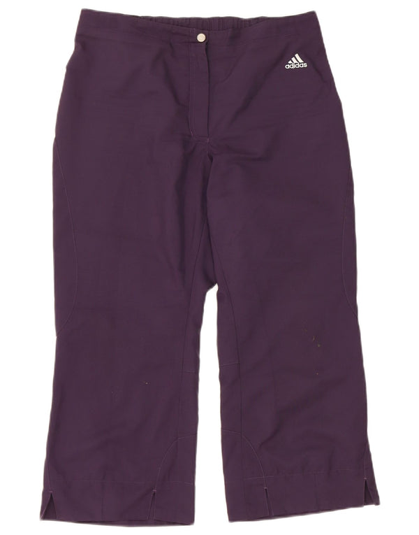 Pantaloni Capri da donna Adidas UK 12 Medium W28 L21 Poliestere viola