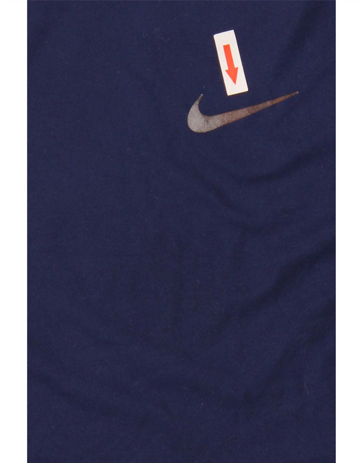 Nike Dri Fit Top da uomo a maniche lunghe in poliestere medio blu navy