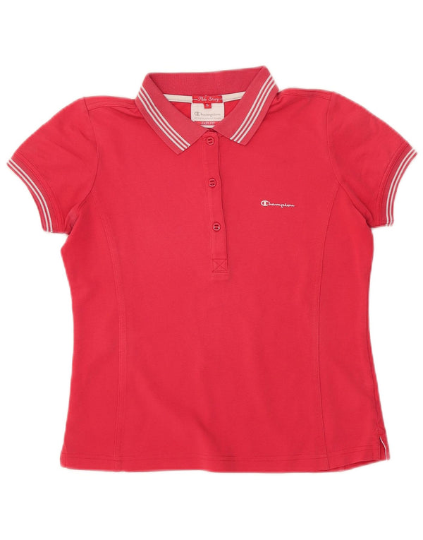Polo corta da donna Champion Easy Fit UK 10 piccola in cotone rosa