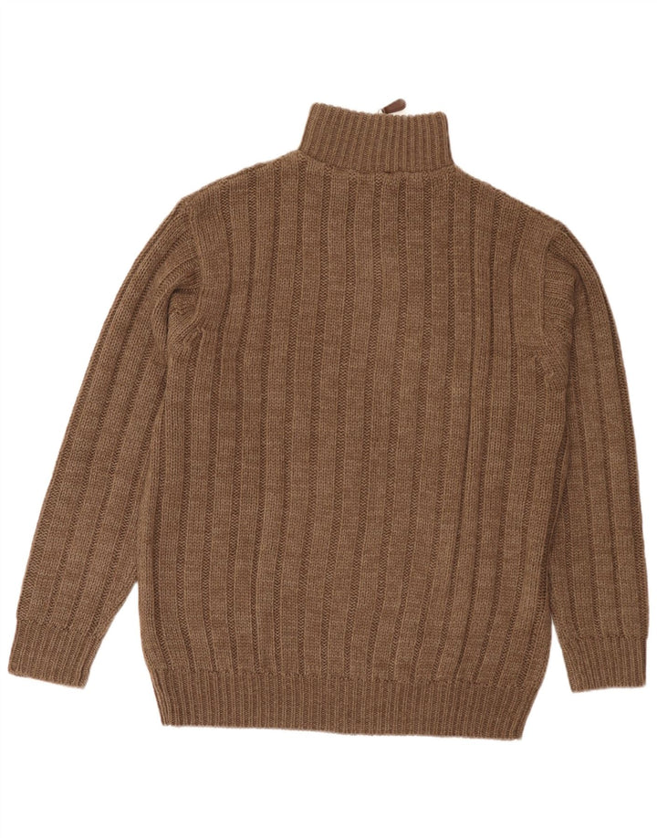 Maglione da uomo Rover & Lake con zip e collo EU 52 Large Marrone Poliacrilico