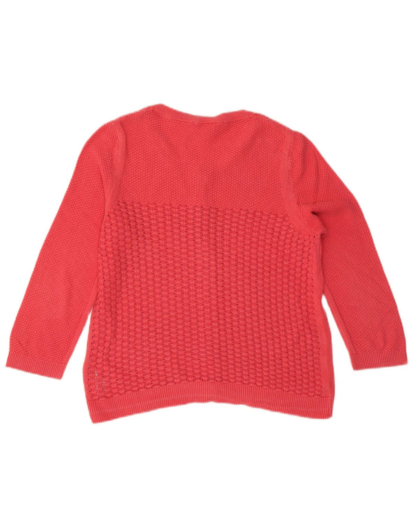MONSOON Womens 3/4 Sleeve Cardigan Sweater UK 12 Medium  Red Cotton