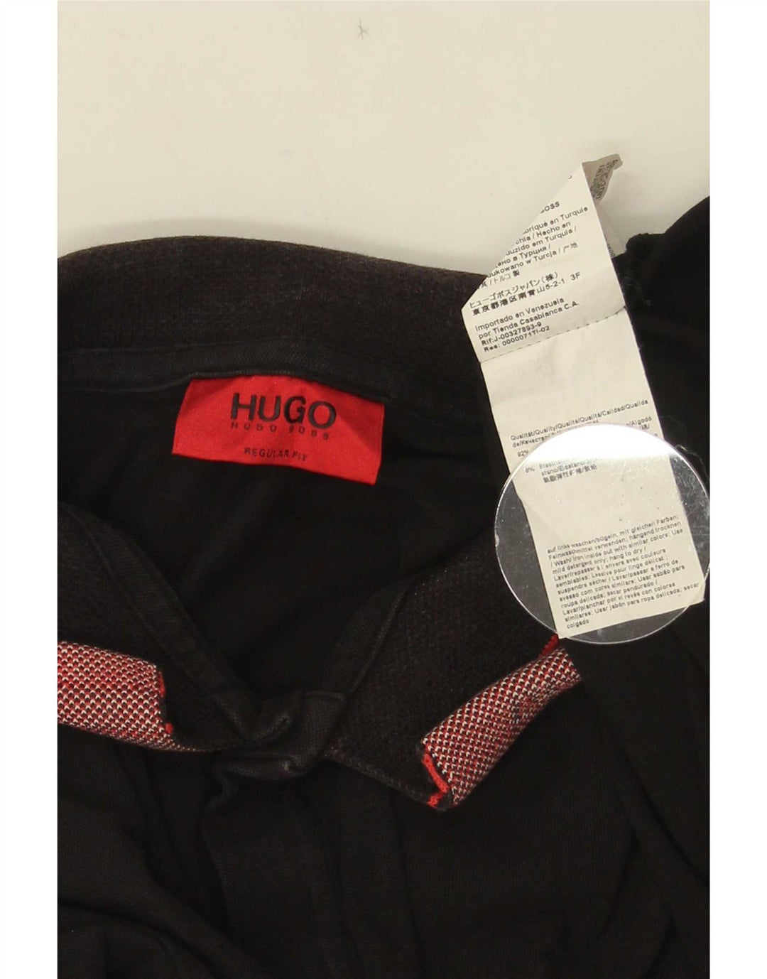 Polo da uomo Hugo Boss grande in cotone a righe nere