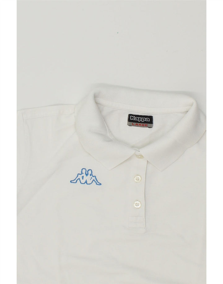 KAPPA Womens Polo Shirt UK 16 Large White Cotton Vintage Kappa and Second-Hand Kappa from Messina Hembry 