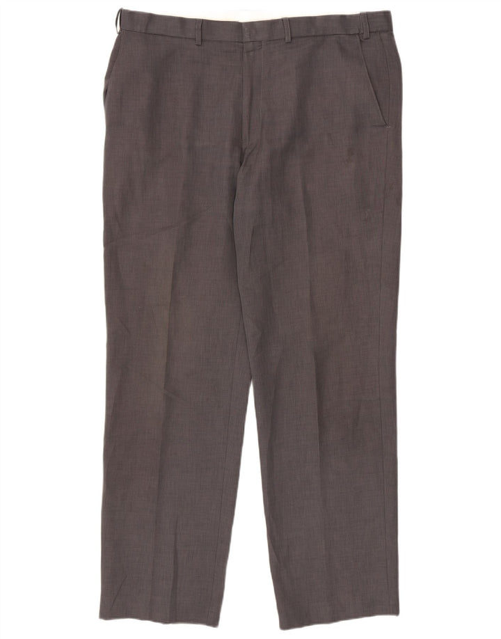 Pantaloni chino dritti da uomo Marks & Spencer W38 L33 poliestere grigio