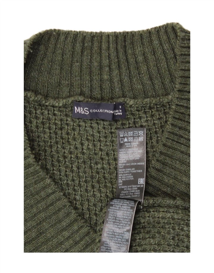 Maglione da uomo con scollo a V Marks & Spencer piccolo acrilico verde