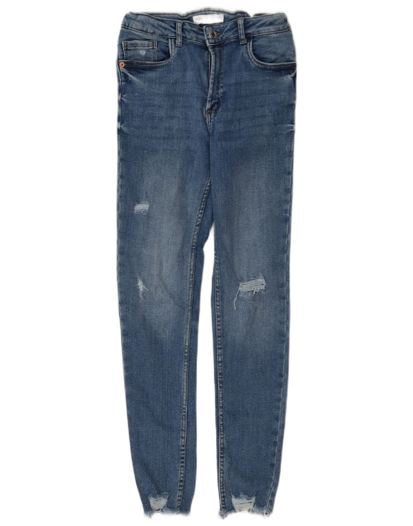 Jeans skinny effetto invecchiato Zara per ragazze 13-14 anni W26 L26 Blu