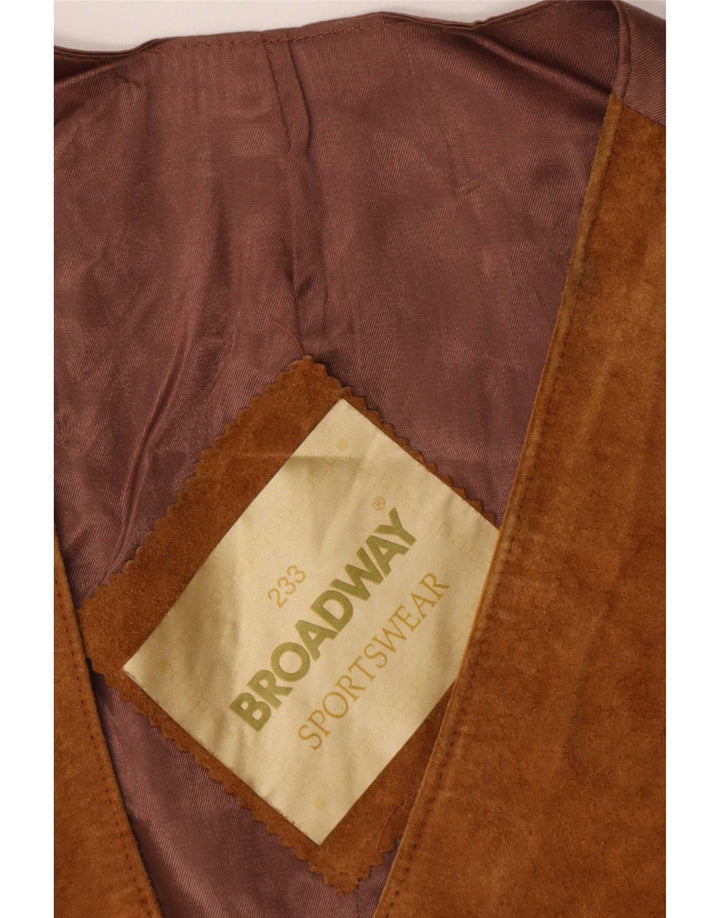 Gilet da uomo in pelle scamosciata Broadway IT 52 Large in pelle beige