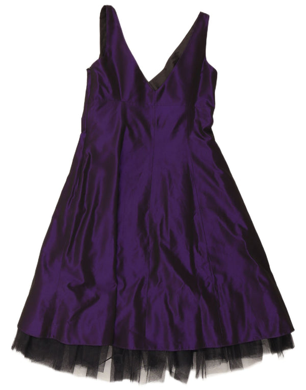 Abito a trapezio senza maniche da donna Debut UK 12 Acetato viola medio
