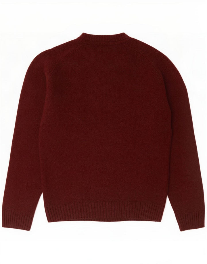 Marks & Spencer Maglione da uomo con scollo a barchetta Medio Lana d'agnello marrone rossiccio