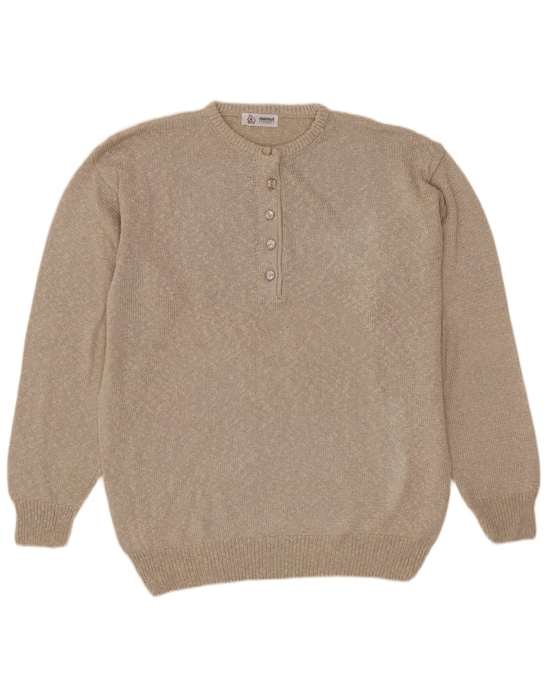 Maglione da donna Mamut Moden con collo a bottoni, EU 42, grande viscosa beige