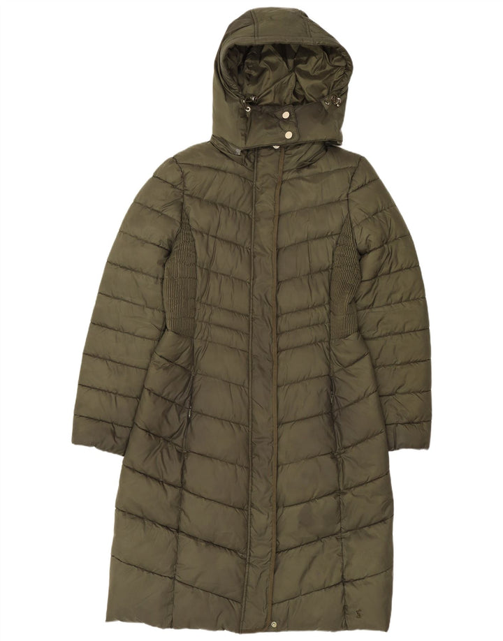 Cappotto imbottito con cappuccio da donna Joules UK 12 poliestere kaki medio
