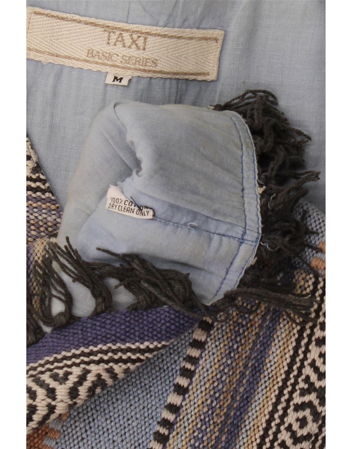 Gilet vintage da uomo in cotone a righe multicolori medio