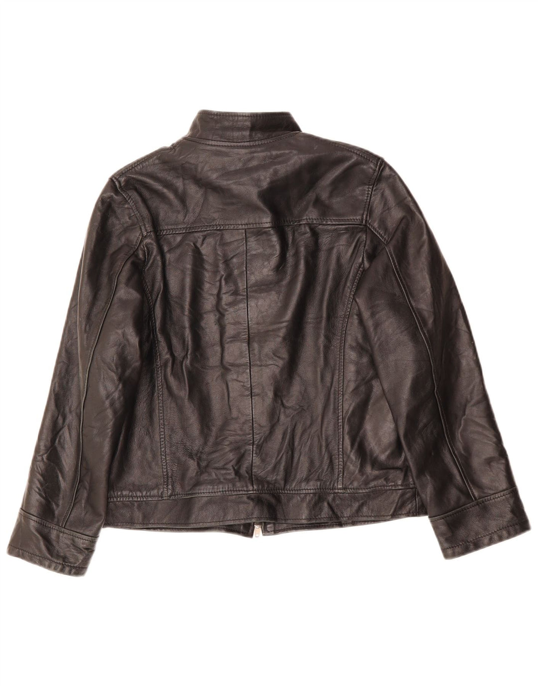 Giacca in pelle da donna vestibilità ampia VINTAGE UK 6 XS in pelle nera