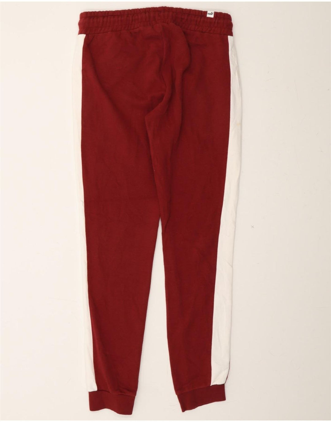 PUMA Mens Tracksuit Trousers Joggers Small  Maroon Colourblock Cotton Vintage Puma and Second-Hand Puma from Messina Hembry 