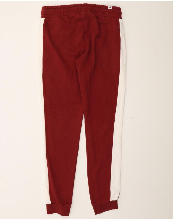 PUMA Mens Tracksuit Trousers Joggers Small  Maroon Colourblock Cotton Vintage Puma and Second-Hand Puma from Messina Hembry 