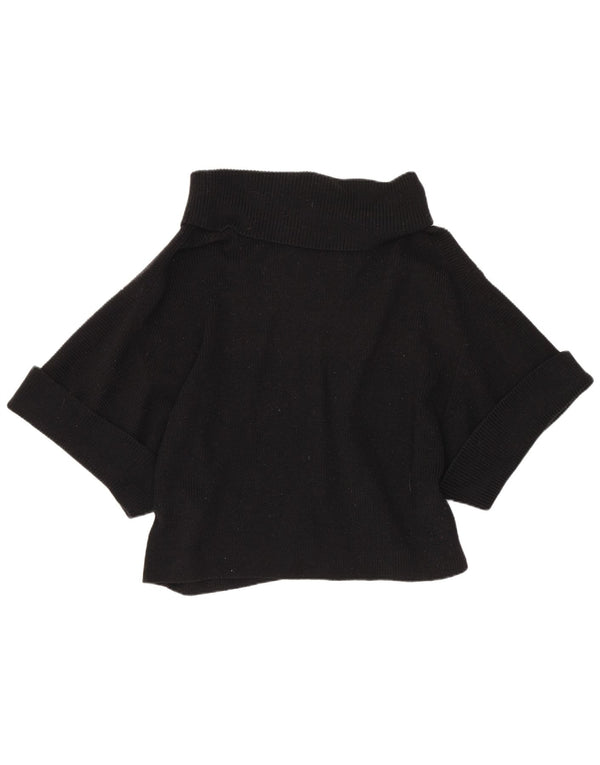 Cos Womens Oversized Crop Roll Neck Jumper Sweater UK 10 Small Black