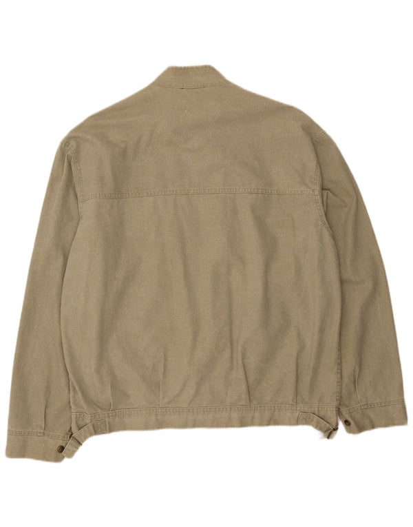 MUSTANG Mens Bomber Jacket UK 40 Large Khaki Cotton