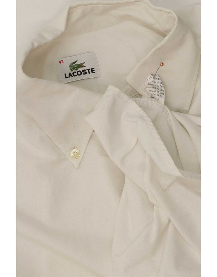 Camicia da uomo Lacoste taglia 42 grande cotone bianco