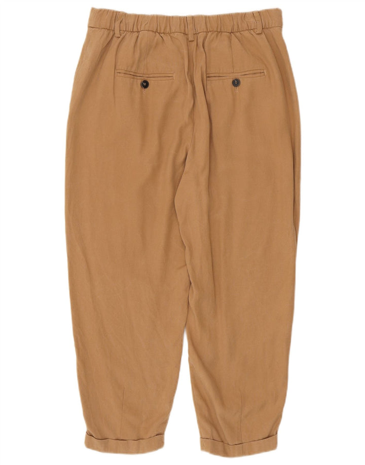 Pantaloni cropped con pegging da donna ZARA medi W28 L23 Lyocell marrone
