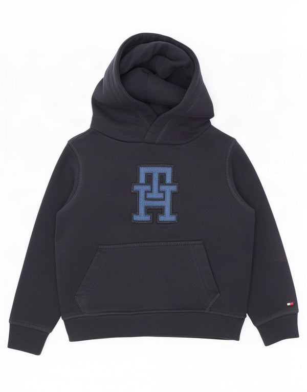Maglione con cappuccio grafico per ragazzi Tommy Hilfiger 4-5 anni in cotone blu navy