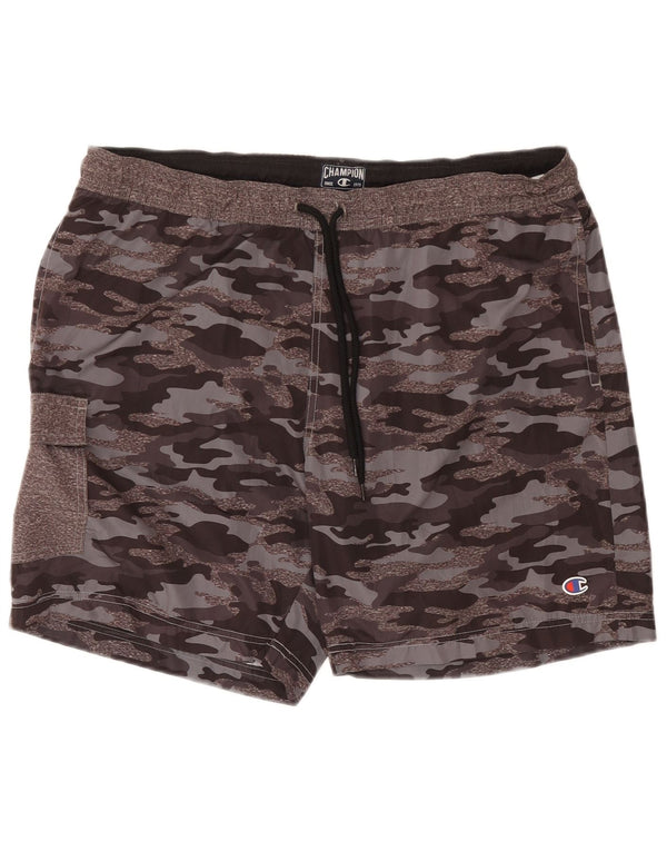 Pantaloncini da bagno da uomo Champion 2XL grigio mimetico