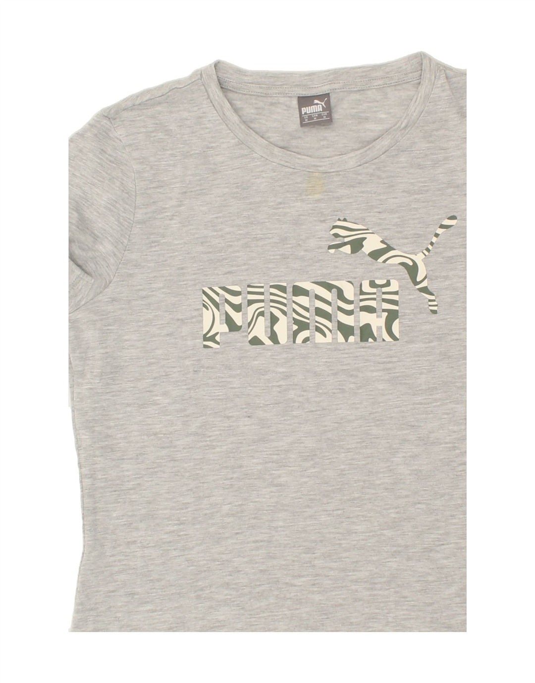 PUMA Womens Graphic T-Shirt Top UK 12 Medium Grey Vintage Puma and Second-Hand Puma from Messina Hembry 