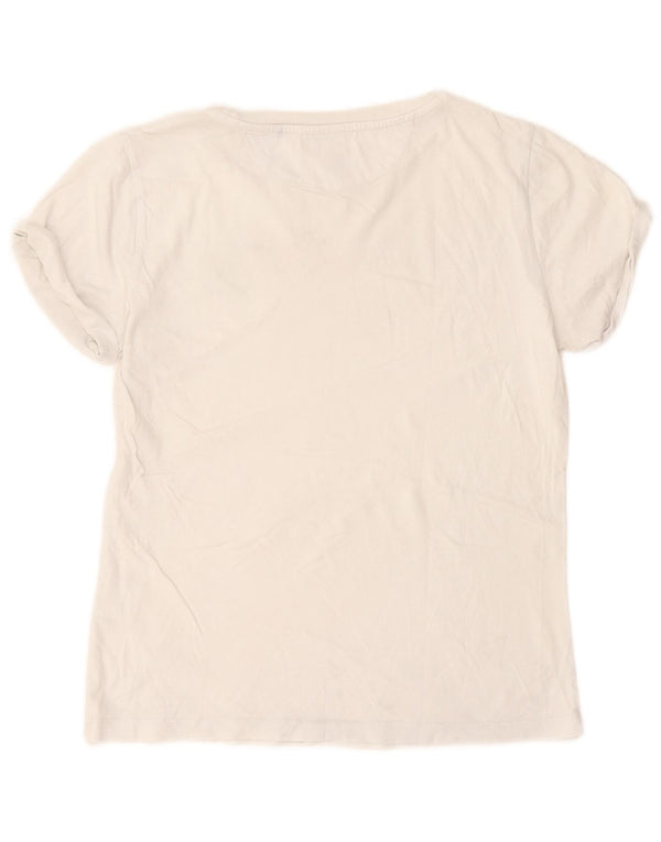 T-shirt grafica da donna Hugo Boss Top UK 10 piccola cotone bianco