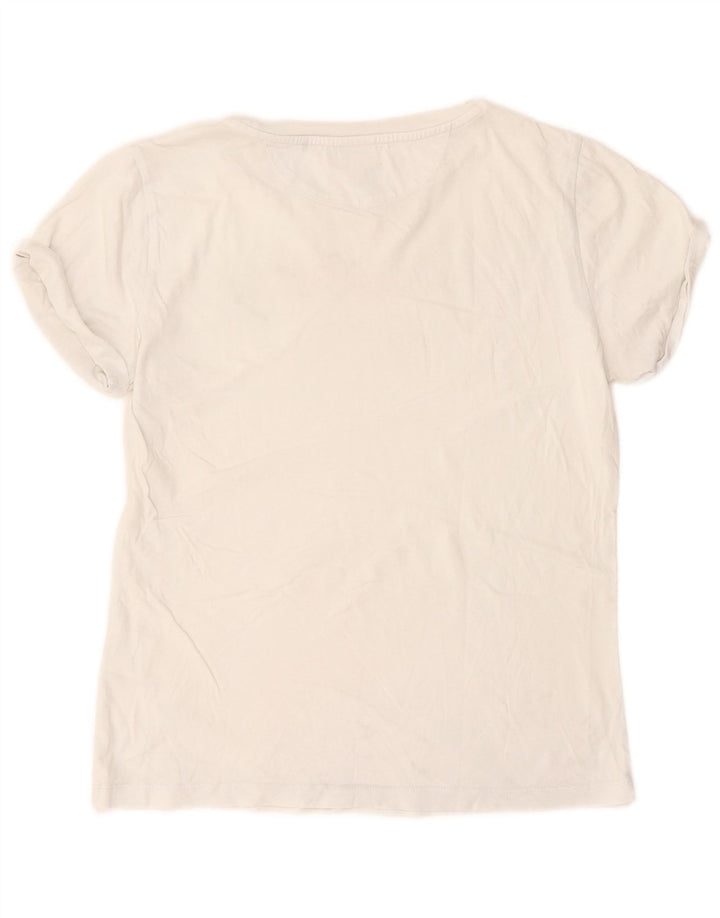 T-shirt grafica da donna Hugo Boss Top UK 10 piccola cotone bianco