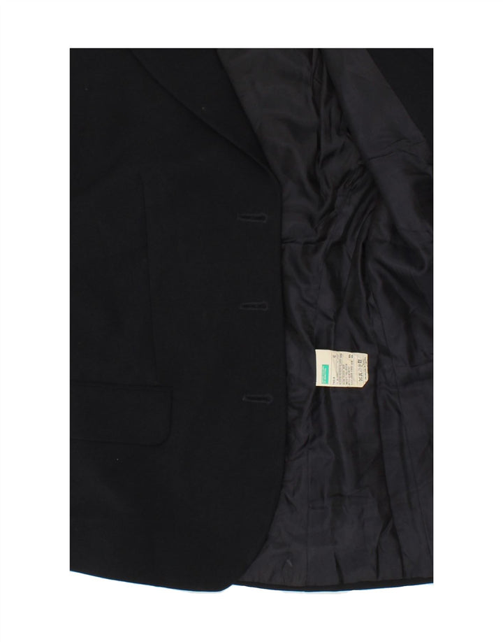 BENETTON Womens 3 Button Blazer Jacket IT 42 Medium Navy Blue Polyester Vintage Benetton and Second-Hand Benetton from Messina Hembry 
