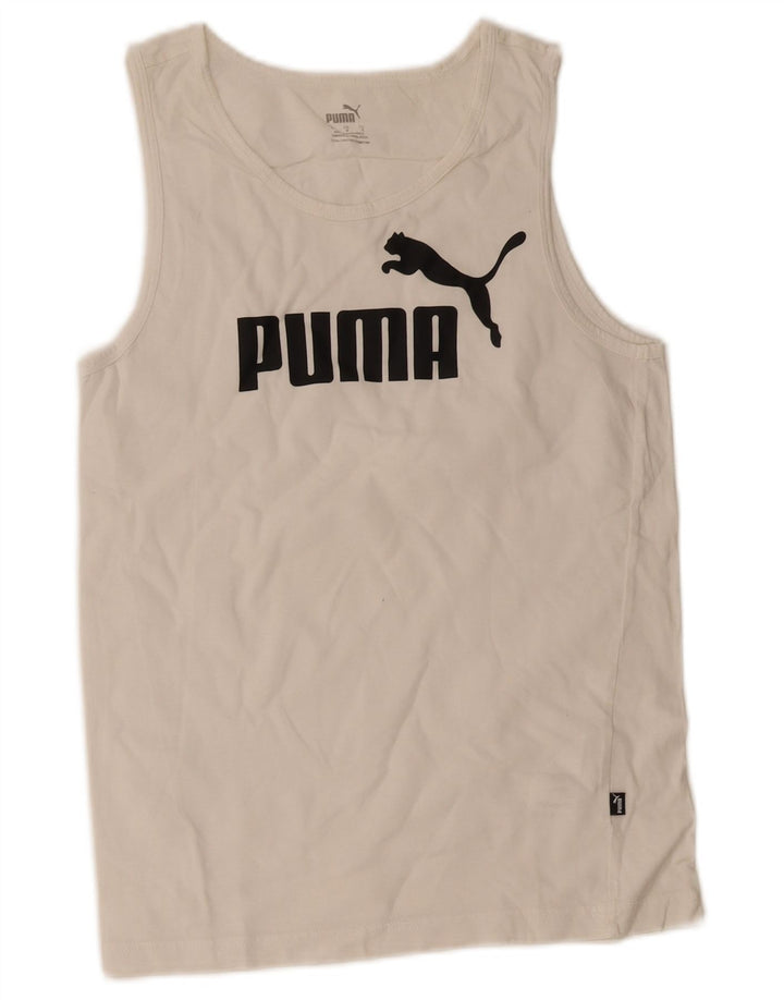 Canotta grafica da uomo Puma Small in cotone bianco