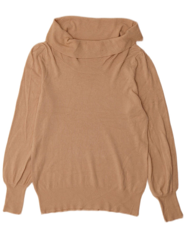 Maglione maglione a collo alto da donna Marks & Spencer UK 14 Large Beige Viscosa