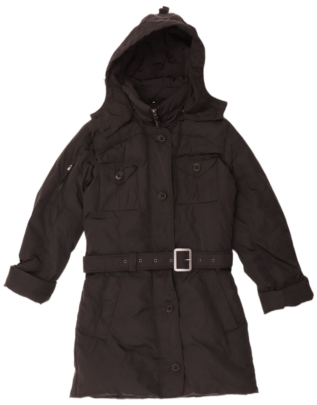 Cappotto imbottito con cappuccio da donna Canadiens UK 16 grande poliestere nero