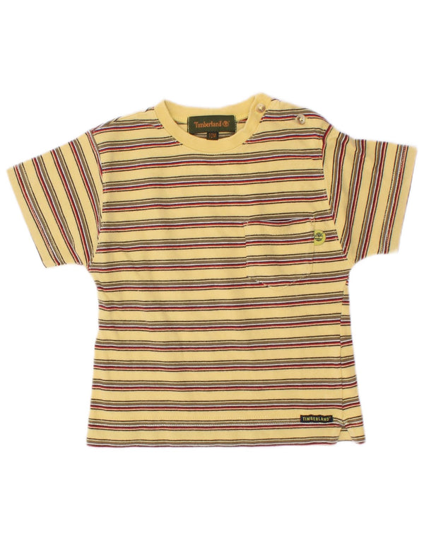 T-shirt bambino Timberland per neonato 9-12 mesi in cotone a righe gialle