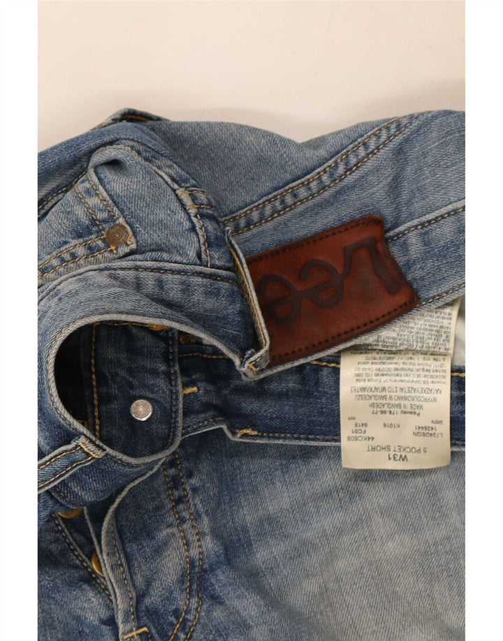 Pantaloncini di jeans da uomo Lee W31 cotone blu medio