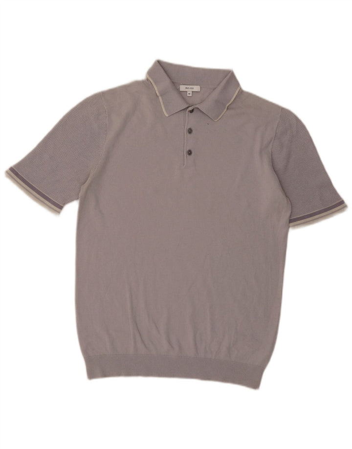 Polo da uomo Reiss in cotone grigio medio