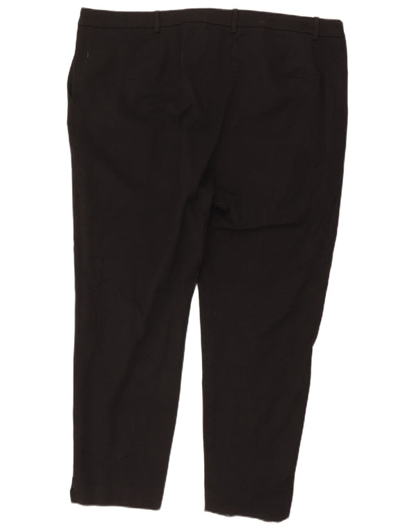 Pantaloni da abito a vita alta da donna Marks & Spencer UK 22 3XL W42 L27 Nero