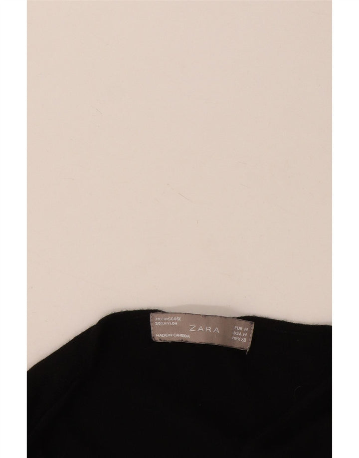 Maglione cardigan aperto da donna Zara UK 12 viscosa nera media