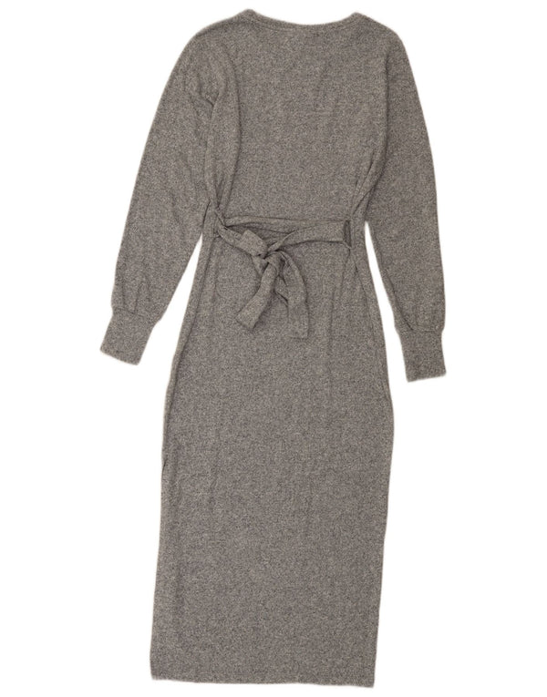 Abito maglione da donna Topshop UK 8 piccola viscosa screziata grigia
